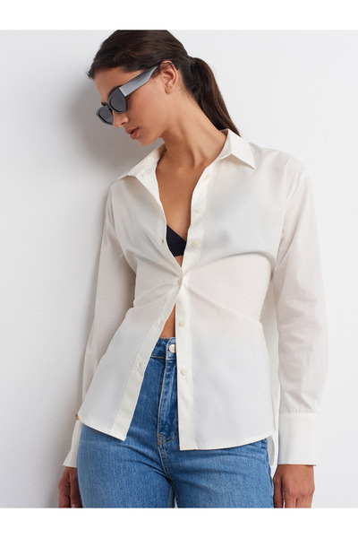 Dilvin 50509 Poplin Shirt-Ecru