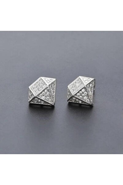 Pursehuit Cercei de culoare argintie, formă de diamant, cu pietre de zirconiu...