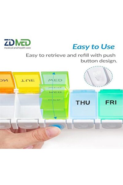 zidmed صندوق دواء محمول مع حقيبة صغيرة