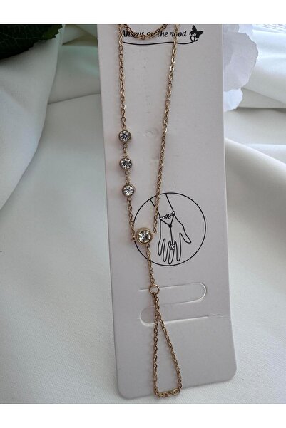 Pelin Aksesuar شاحمران من الفولاذ الذهبي المرصع بالحجارة