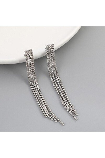 Pursehuit Cercei argintii, lungi, cu cleme și pietre, Cathy C3