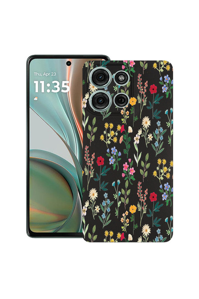 bestcase Carcasă subțire din silicon pentru Motorola Moto G15, flori de primă...