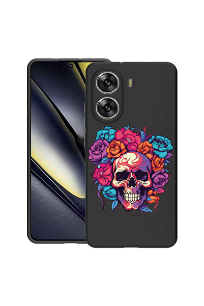 bestcase Тънък силиконов калъф за Poco X7 Pro 5G, цветове мечта - череп и роз...