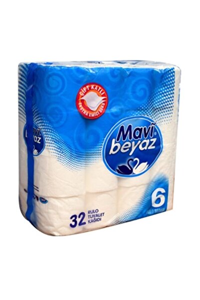 levent مناديل تواليت بيضاء زرقاء 32 قطعة