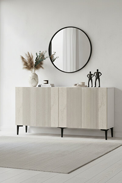 CENEYRA KA1511BT CORSA KONSOL, TV SEHPASI BEYAZ-TRAVERTEN KAPAK 150cm