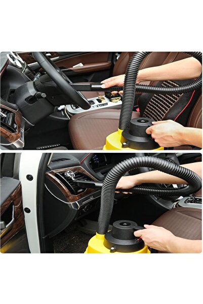 fulina 12V Wet Dry Vac Vacuum Cleaner, Portable Inflator Turbo Handheld,for Car Home Accessories,Yellow
