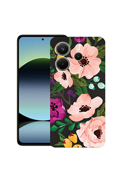 bestcase Carcasă subțire din silicon pentru Xiaomi Redmi Note 14 5G, flori pa...