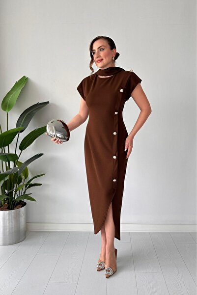 MaziButik Scarf Dress Brown