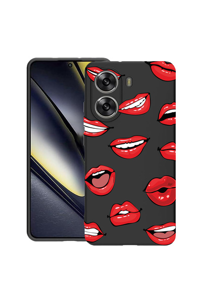 bestcase Carcasă subțire din silicon pentru Poco X7 Pro 5G, model buze - săru...