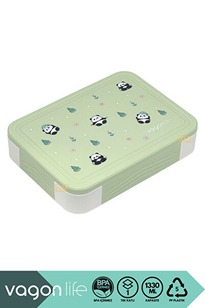 Vagonlife Bento 1330ml Lunch Box New Collection Single Layer 5 Compartments Pp Plastic Children's Lunch Box Food Container