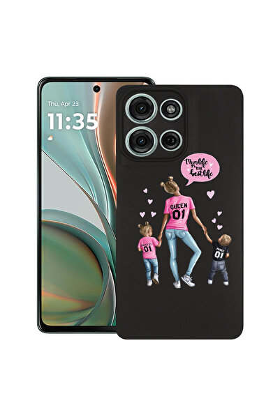bestcase Carcasă subțire din silicon pentru Motorola Moto G75, Mom Life Boy A...