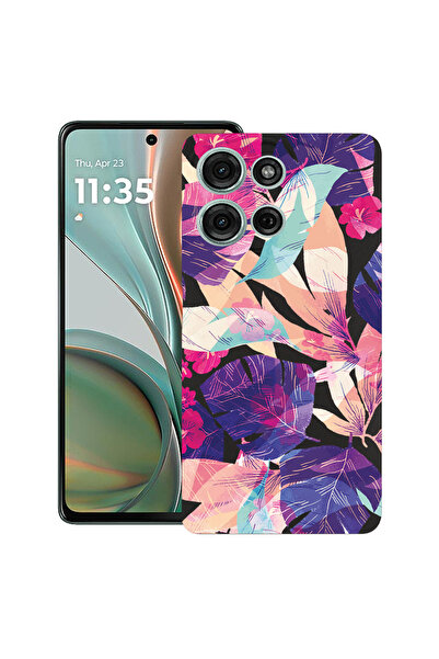 bestcase Carcasă subțire din silicon pentru Motorola Moto G75, flori tropical...