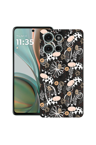 bestcase Carcasă subțire din silicon pentru Motorola Moto G15, model vacă, 19...