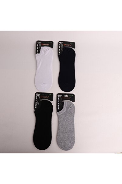 DRESSY LIFE 4-Piece Stitch-Free Washed Bamboo Men's Socks Sneaker Socks