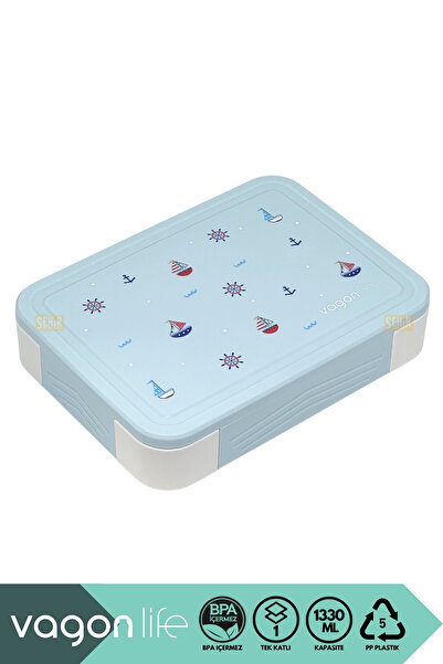 Vagonlife Bento 1330ml Lunch Box New Collection Single Layer 5 Compartments Pp Plastic Children's Lunch Box Food Container