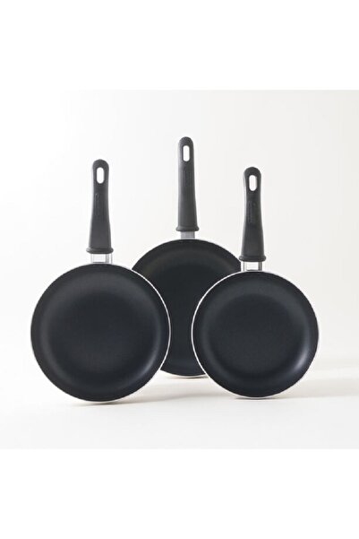 Alberto 3pcs Aluminum frypan set, black