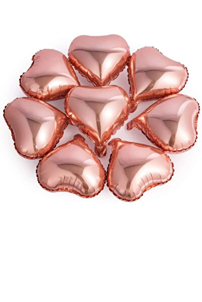 Görkem Toptan KALP FOLYO MİNİ 6 ADET !!! 10 İNÇ 25 CM ROSE GOLD