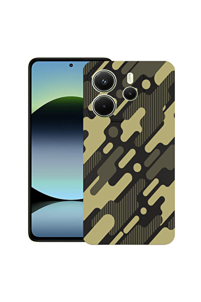 bestcase Λεπτή θήκη σιλικόνης για Xiaomi Redmi Note 14 5G, πράσινο καμουφλάζ,...