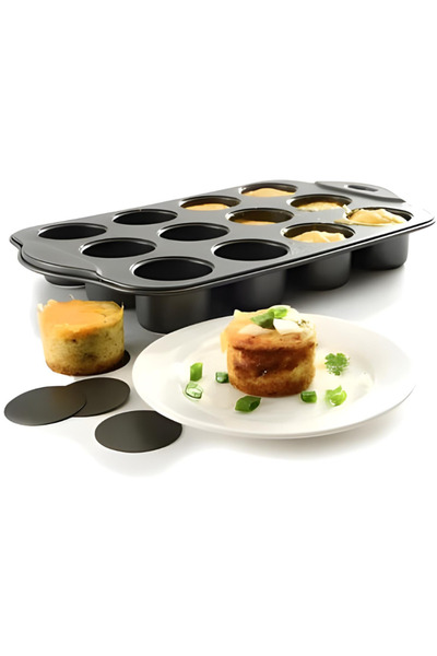 Generic قوالب تشيز كيك صغيرة غير لاصقة بسعة 12 كوبًا مع قاع قابل للإزالة | قالب كيك