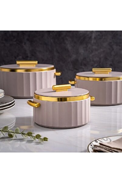 LA MESA Matte lailac& gold plastic food warmer 1L