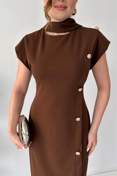 MaziButik Scarf Dress Brown