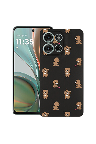 bestcase Carcasă subțire din silicon pentru Motorola Moto G75, model ursuleț ...