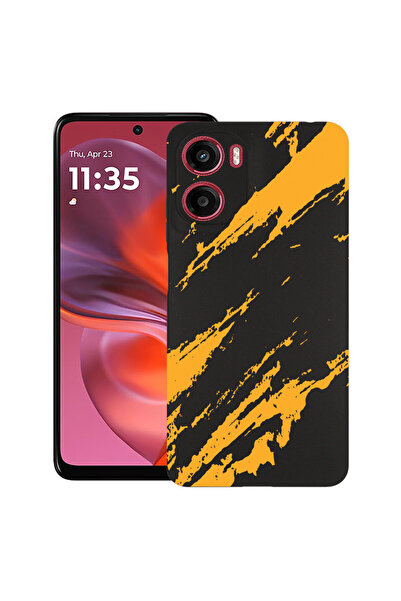 bestcase Carcasă subțire din silicon pentru Motorola Moto G05, dungi aurii, 1...