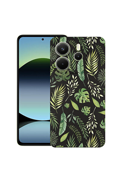 bestcase Carcasă subțire din silicon pentru Xiaomi Redmi Note 14 5G, frunze v...