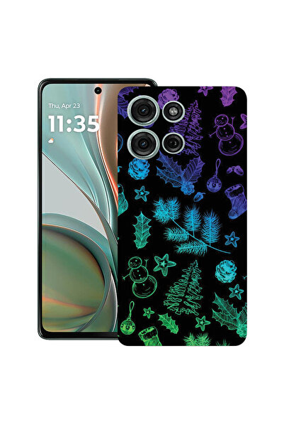 bestcase Carcasă subțire din silicon pentru Motorola Moto G75, model de Crăci...