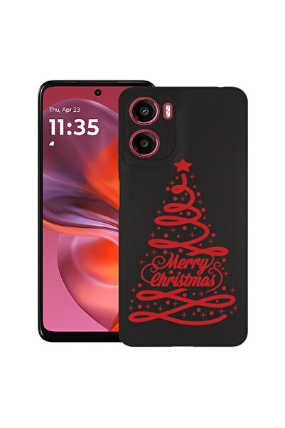 bestcase Carcasă subțire din silicon pentru Motorola Moto G05, Brad de Crăciu...
