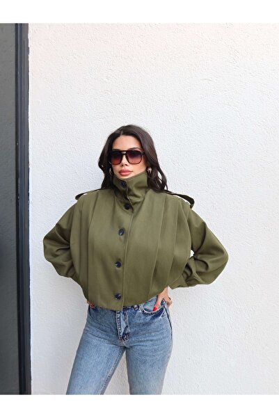 ESRAHELVACI Bunda s vysokým límcem a nárameníky