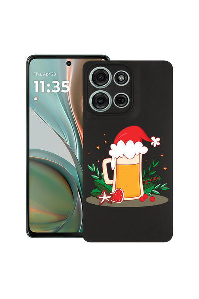 bestcase Carcasă subțire din silicon pentru Motorola Moto G75, Bere de Crăciu...