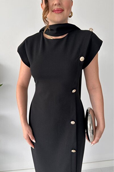 MaziButik Scarf Dress Black