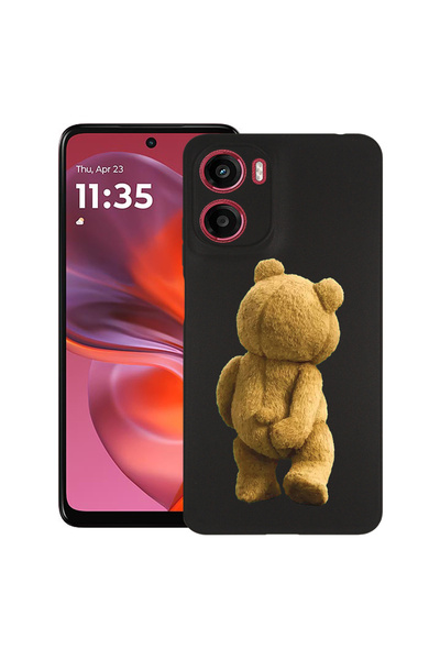 bestcase Carcasă subțire din silicon pentru Motorola Moto G05, Teddy Bear Hid...