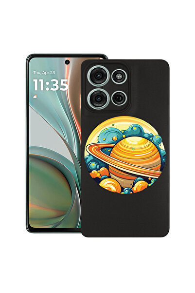 bestcase Carcasă subțire din silicon pentru Motorola Moto G75, Planet - Satur...