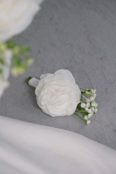 Uğur Gelin Buketi Doğal Gül Damat Yaka Çiçeği