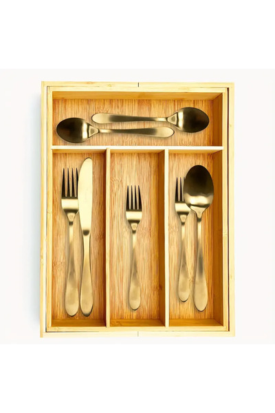 teknotrust Bambu Çekmece İçin Şık ve Organize Kaşıklık, Kahverengi