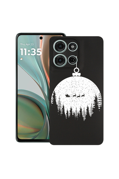 bestcase Carcasă subțire din silicon pentru Motorola Moto G15, Glob de Crăciu...