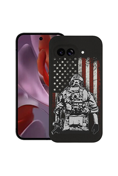 bestcase Тънък силиконов калъф за Google Pixel 9a, Американски войник, 192633...
