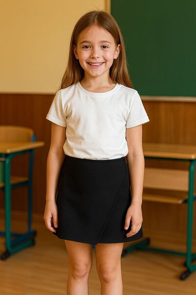Ugly Duck 06-14 Years Old Girl's Skirt with Cover - Black