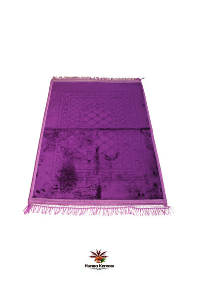 Hurma Kervanı Kaymaz Tabanlı Peluş Seccade 80x120 cm - Yumuşak ve Konforlu