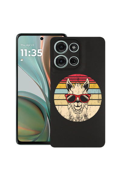 bestcase Carcasă subțire din silicon pentru Motorola Moto G75, Oldschool LLam...