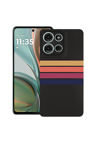 bestcase Carcasă subțire din silicon pentru Motorola Moto G15, linii retro, 1...