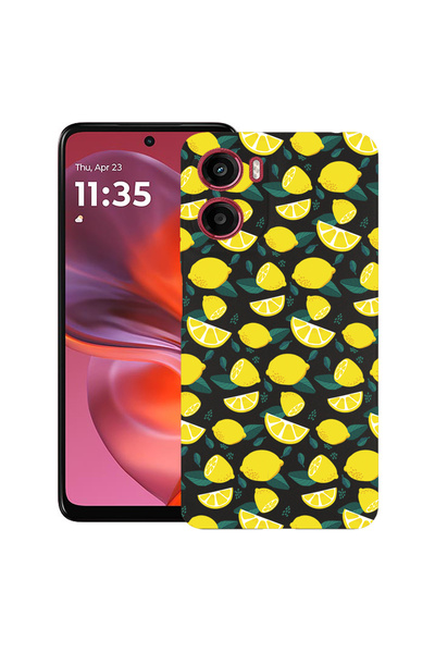 bestcase Carcasă subțire din silicon pentru Motorola Moto G05, model lămâie, ...
