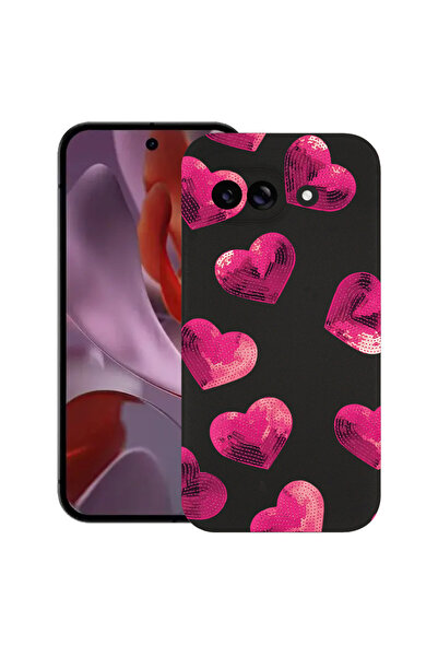 bestcase Carcasă subțire din silicon pentru Google Pixel 9a, model cu inimă, ...