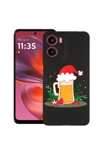 bestcase Carcasă subțire din silicon pentru Motorola Moto G05, Bere de Crăciu...