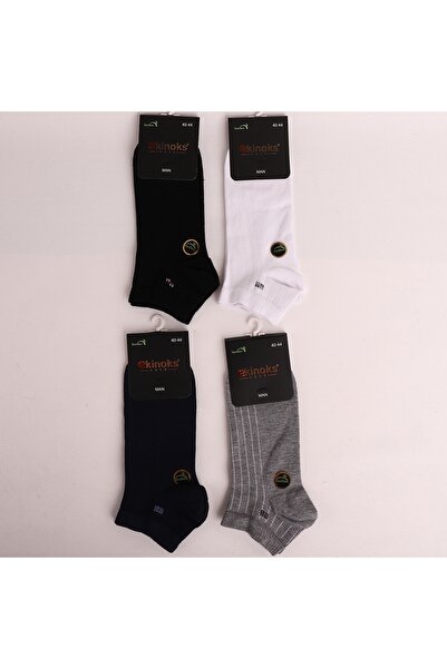 DRESSY LIFE 4-Piece Stitch-Free Washed Bamboo Men's Socks Booties Socks