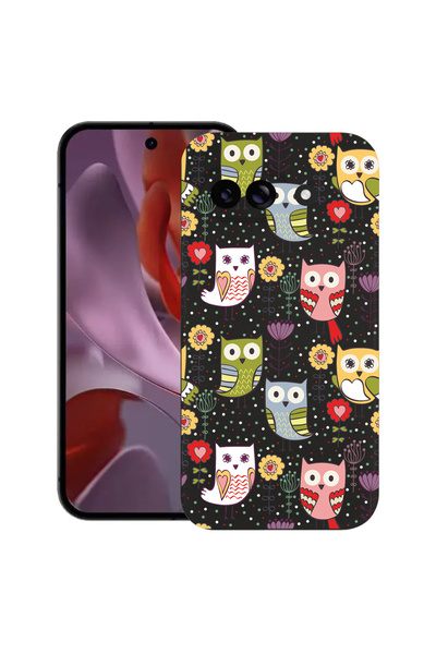 bestcase Carcasă subțire din silicon pentru Google Pixel 9a, model bufniță, 1...