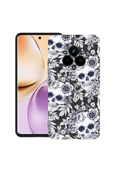bestcase Carcasă subțire din silicon pentru Realme 14 Pro 5G, model craniu al...