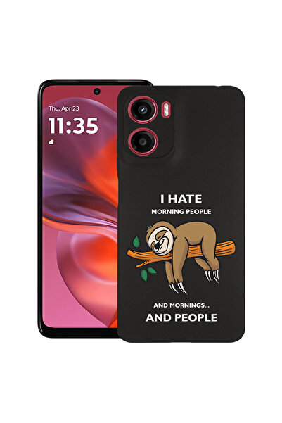 bestcase Carcasă subțire din silicon pentru Motorola Moto G05, I Hate Morning...